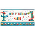 thumbnail image 2 of Yatrandify Airplane Themed Happy Birthday Banner Colorful Transportation Decoration Kids Party Banner for First Birthday Party Celebration Photo Prop Indoor Decoration, 2 of 7