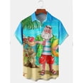 thumbnail image 1 of Camisas con gráfico navideño de Papá Noel para hombre, camisetas hawaianas Harajuku, Camiseta corta con estampado, ropa de gran tamaño para vacaciones a la moda, 2024, 1 of 4