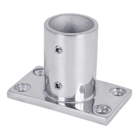 White Water 6859S Marine 316 Stainless Steel Heavy Duty 90 Degree Rectangular Hand/Grab Rail Base Fitting for 1-1/4” Tube OD