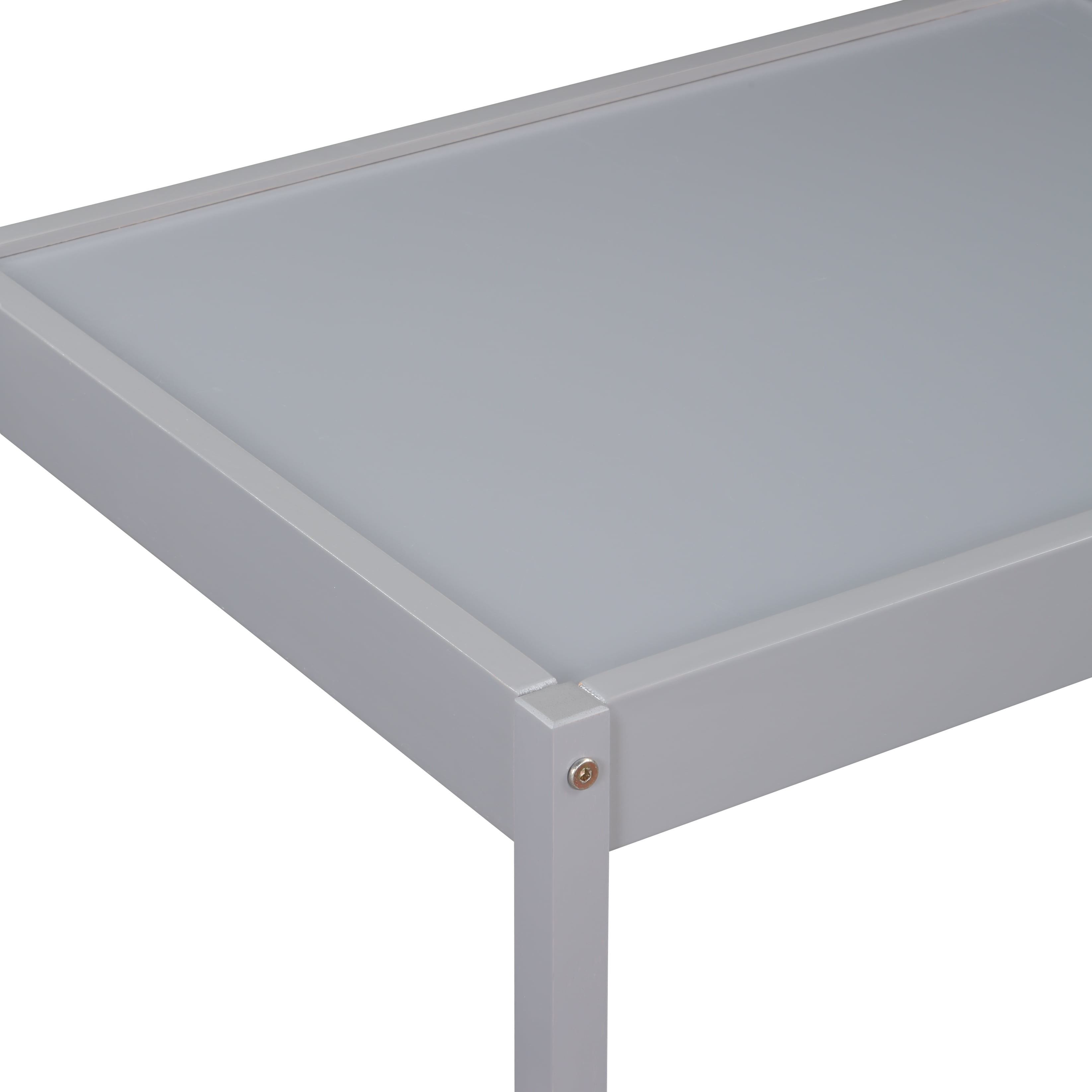 Olive & Opie Della Kids 3-Piece Activity Table and Chair Set, Gray