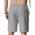 thumbnail image 3 of GENTS BLISS Cargo Men Linen Shorts Elastic Waist Drawstring Shorts for Men Summer Beach Shorts with Pockets, 3 of 10