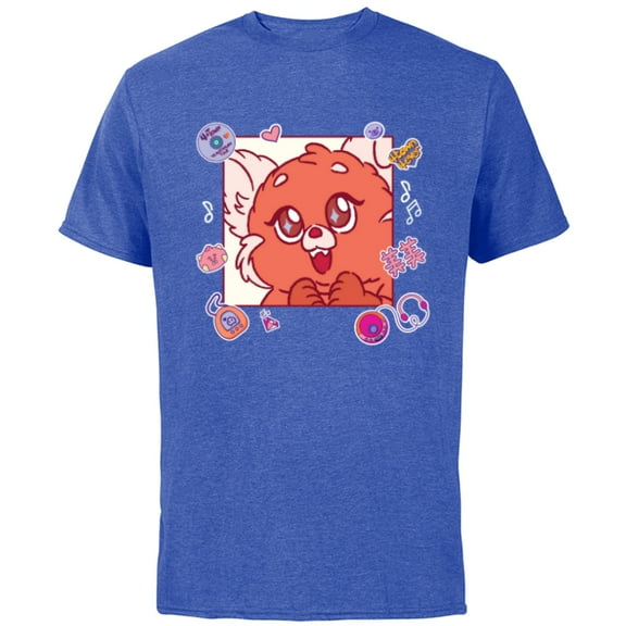 Disney and Pixar’s Turning Red Fluffy Cute ‘90s Panda Mei - Short Sleeve Cotton T-Shirt for Adults - Customized-Royal Heather