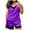 Purple, variant on AOOCHASLIY Pajamas for Women Women's Fashion V-neck Eyelash Solid Color Vest Pajama Shorts Set