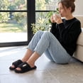 thumbnail image 6 of Ecetana Womens Fuzzy Memory Foam House Slippers Open Toe Slip On Indoor Shoes, 6 of 7