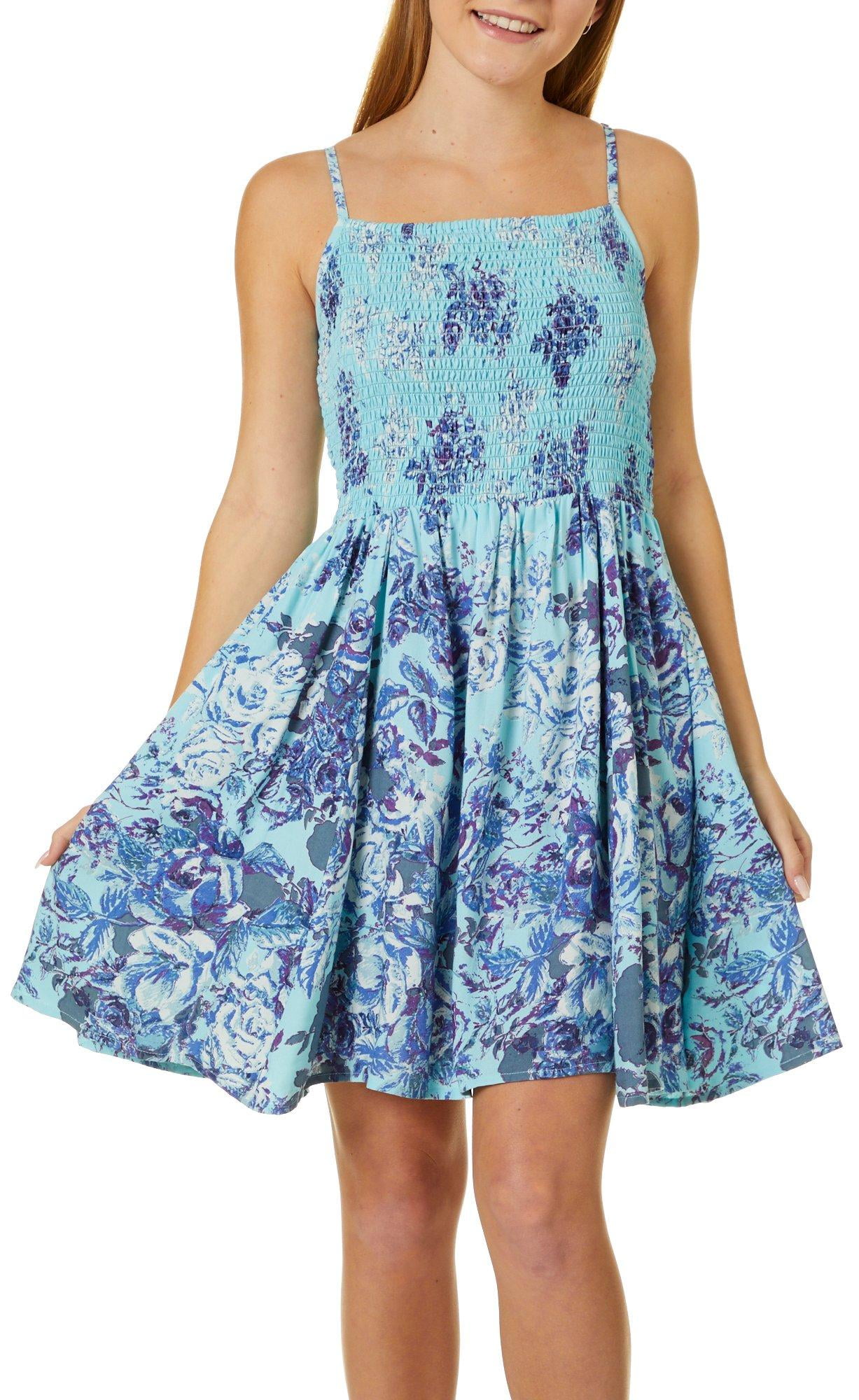 Angie Angie Juniors Smocked Bodice Floral Print Sundress Walmart