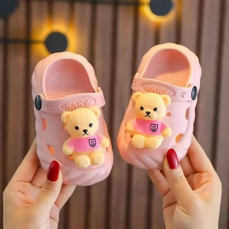 

Baby Boys Girls Bear Design Clogs EVA Soft Sole Anti Slip Indoor Outdoor Sandals Slippers Slides Baby Shoes