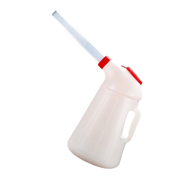 Dualoai Oil Measuring Container with Cap Leakproof Dustproof with Long Spout Oil Jug for 5L