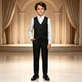 thumbnail image 4 of Ruyang Teen Boys Formal Suit V-Neck Vest Long Sleeve Shirt Dress Pants Sets Kids Slim Fit Suit for Wedding Graduation Dress Up, 4 of 4