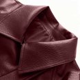 thumbnail image 5 of Zpanxa Leather Jacket Women Solid Color Long Sleeve Casual Jacket Warm Cozy Comfortable Classic Versatile Trendy Winter Outerwear, 5 of 8