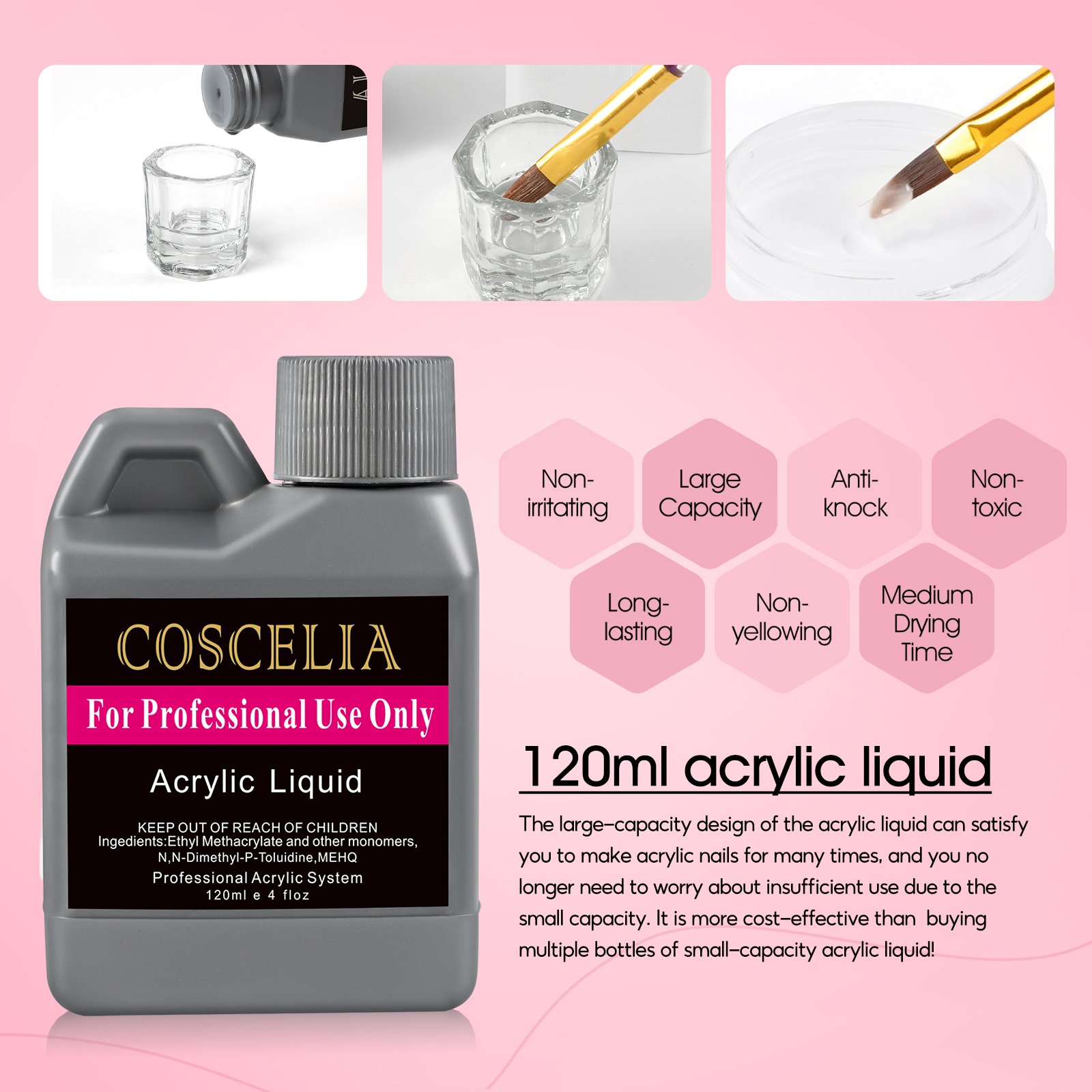 Coscelia Acrylic Nail Kit with Drill 15 Colors Glitter, Acrylic Liquid and Powder for Nail Extension - image 5 of 11