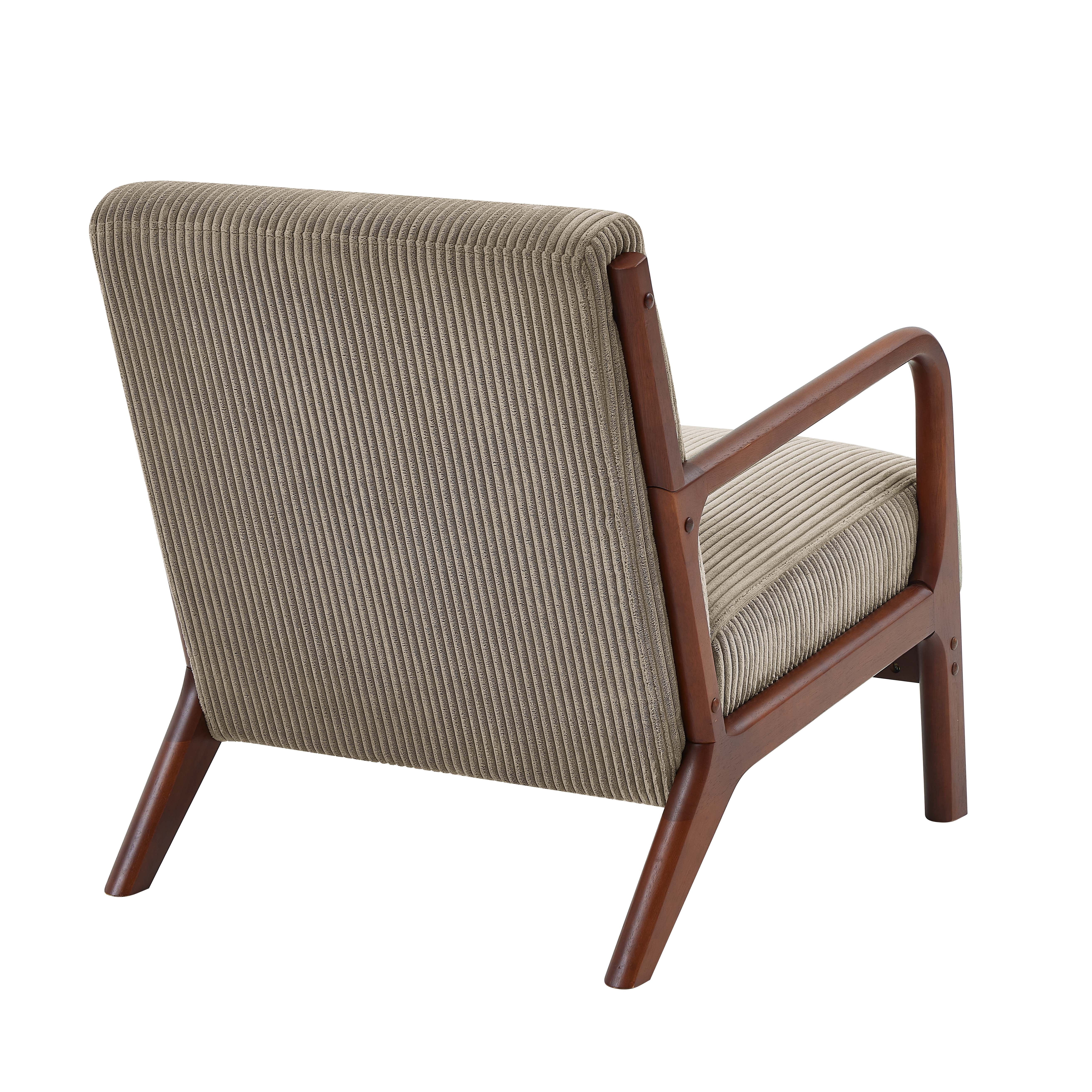 Corduroy Upholstered Wooden Armchair