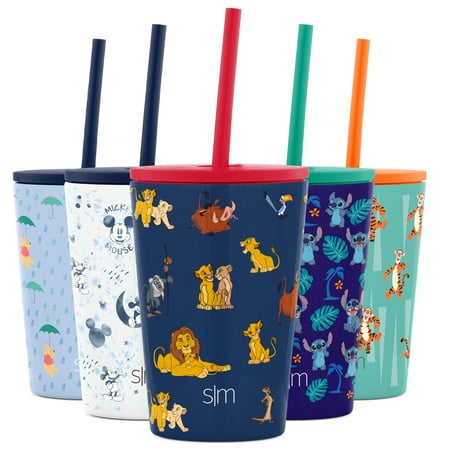 Simple Modern Disney Kids Cup 12oz Classic Tumbler with Lid and Silicone Straw - Vacuum Insulated Stainless Steel for Toddlers Girls Boys - Disney: Lion King