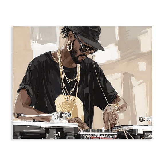 Stupell Industries Contemporary Timeless DJ with Urban Rhythm Canvas Art, 20 x 16, by Franklyn Gregory