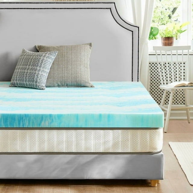 EDX TwinXL Size Memory Foam Mattress Toppers, Bed Topper Pad Cooling Gel Infused Soft Comfy Padding Breathable for Sleeper Sofa Couch RV Camper, CertiPUR-US Certified, 2 Inch Thick