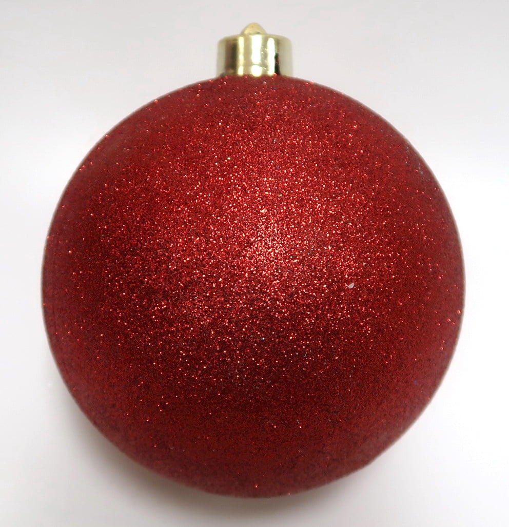 SHATTERPROOF ORNAMETN 130MM - GLITTER RED