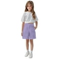 thumbnail image 4 of Loopsun Girls Summer Shorts, Boys and Girls Fashion Leisure Sports Solid Color Shorts Purple 12-13 Years, 4 of 5