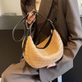 thumbnail image 4 of [Agregar relleno] 40116 Bolso hombro paja gran capacidad cosido bolso mujer bolso media cruzado en la axila-PM20240118002048 2, 4 of 9