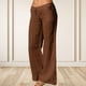 thumbnail image 4 of Pantalones Rectos Pantalones casuales de mujer Bolsillos de lino de algodón con cordón Pantalones de dama (Café S) Ygjytge para Mujer Café T XL, 4 of 6