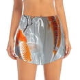 thumbnail image 3 of Uemuo Koi Fish Water Pattern Women's Athletic Shorts High Waisted Running Shorts with Liner Pockets Gym Elastic Workout Shorts-Medium, 3 of 9