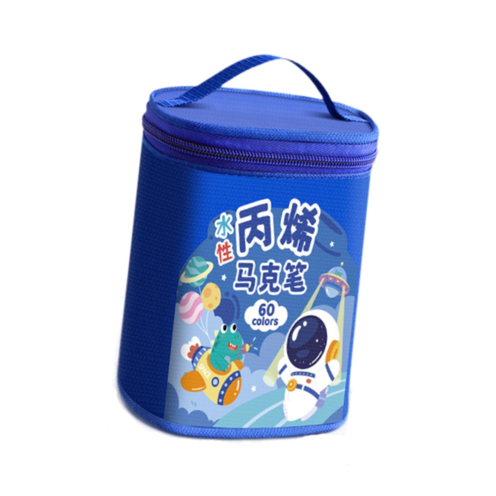 Tachiuwa Acrylic Paint Markers Acrylic Paint Pens Art Supplies with Carry Pouch Drawing Markers for Mugs Paper Artists DIY Crafts Wood 60 Color and Blue