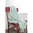 thumbnail image 3 of Rizzy Home Monochromatic Recycled Polyester Woven Throw, 50"x60" , Green, 3 of 3