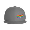 thumbnail image 3 of DouZhe Flat Brim Cap Snapback Hat, Rainbows Flag Prints Adjustable Gray Adult Baseball Cap, 3 of 6