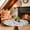 Gray White, variant on Pink Spring Floral Fitted Tablecloth with Elastic Edged, Round Table Cloth for Dining Table, Flowers Botanical Elegant Grey Checkered Waterproof Oil Proof Table Cover for Indoor Outdoor 45"-54"