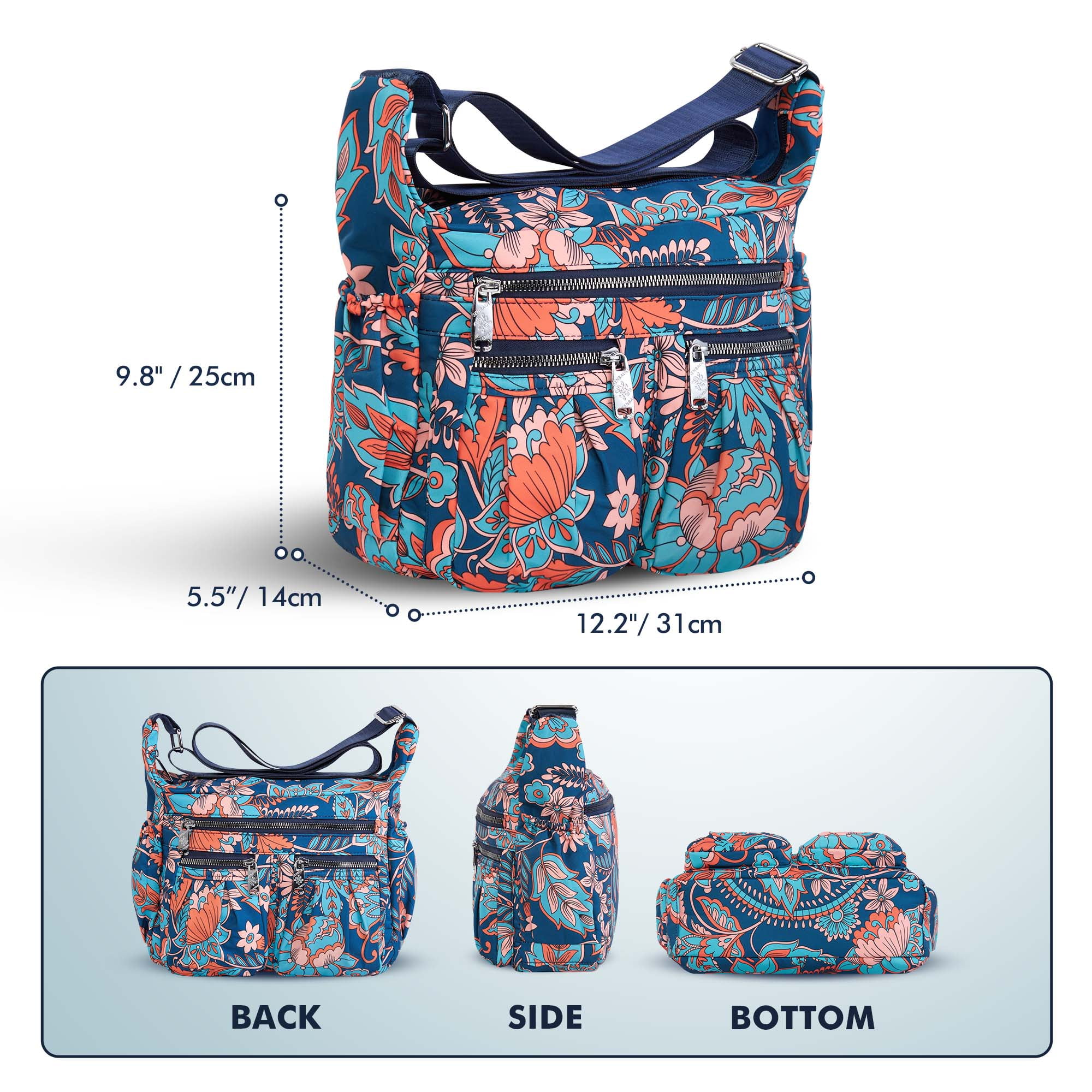 Vbiger Women Handbag  Shoulder Roomy Multiple Pockets Bag Ladies Crossbody Purse Fashion Tote Top Handle Satchel with Adjustable Handles