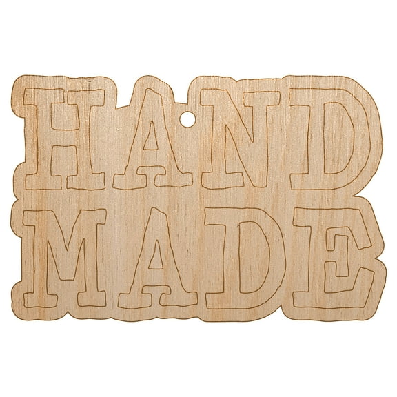 Hand Made Stacked Text Wood Holiday Christmas Tree Ornament Unfinished DIY Pre-Drilled Craft