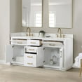thumbnail image 4 of Gavino 72" Wood Vanity in White with Grain White Composite Stone Top no Mirror, 4 of 14