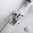 thumbnail image 6 of BWE Waterfall Single Hole Single - Handle Low - Arc Bathroom Faucet With Supply Line In Brushed Nickel, 6 of 10