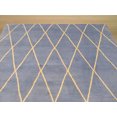 thumbnail image 3 of Tapis Marocain en Treillis de Transition Bleu Laine Noué à la Main, 3 of 4