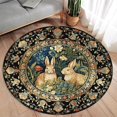 thumbnail image 1 of Orlco Art Round Rug,Machine Washable Round Bunny Area Rug with Non Slip Backing,44 Inches Cute Rabbits Bohemian Floral Animal Nursery Rug Floor Decoration Carpet Mat for Living Room,Bedroom, 1 of 4