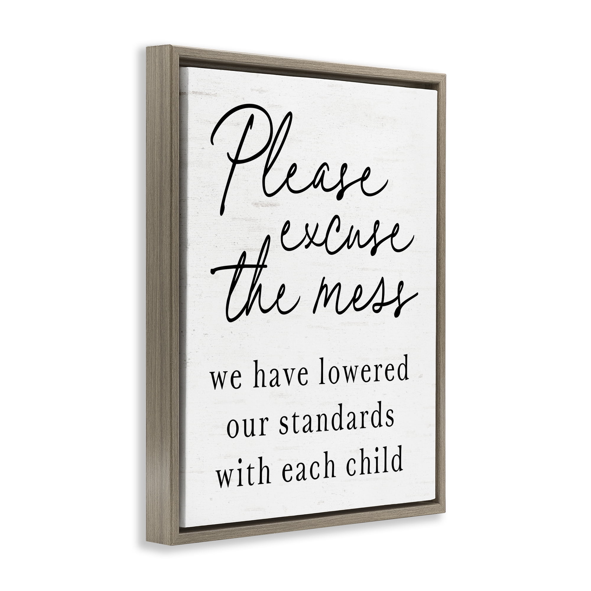 Lowered Stand With Each Child Brown Framed Floater Canvas Wall Art, design by Lettered and Lined