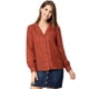 thumbnail image 3 of Camisa Con Cuello En V Y Solapa Con Botones Y Lunares En Forma De Corazón Para Mujer Rojo marrón XL, 3 of 6