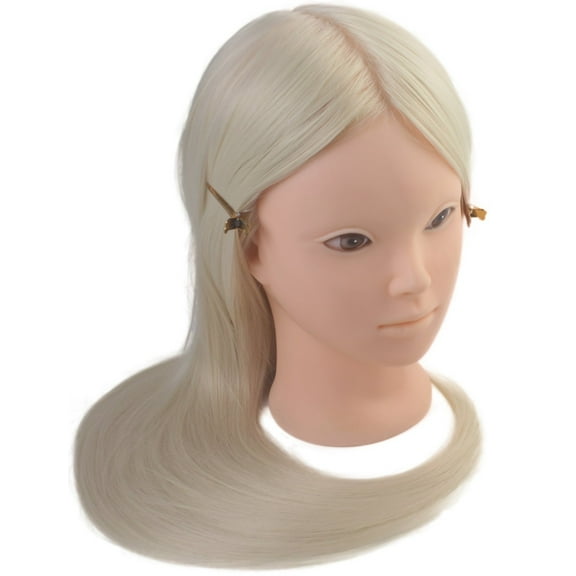 Mannequin Doll Head with Synthetic Hair, For Practice & Training Makeup, Hair Styling, Braiding-Blonde Color