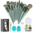 thumbnail image 1 of Koccido Brochas de maquillaje, 22 piezas, kit de maquillaje, brocha para base, brocha para sombra de ojos, juego de brochas de maquillaje (verde, juego de 22 piezas grande), 1 of 5