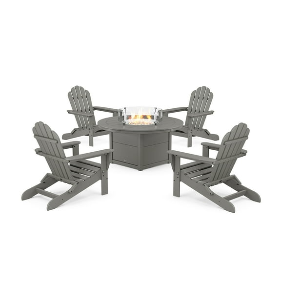 Trex® Outdoor Furniture™ 5-Piece Monterey Bay Folding Adirondack Conversation Set with Fire Pit Table in Stepping Stone