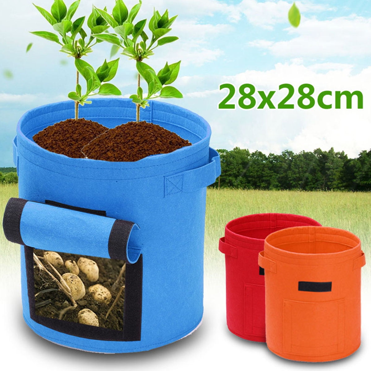 4X Potato Planting PE Bag Cultivation Pot Vegetable Growing Home Garden Supplies 