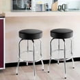 thumbnail image 3 of Ruedamann 29" H Swivel Bar Stool, Black Leatherette Padded Seat, Chrome Frame, Holds Up to 300 lbs, Shop Stool for Kitchen, Home Bar, 3 of 8