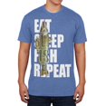 thumbnail image 1 of Eat Sleep Fish Repeat Walleye Mens Soft T Shirt, 1 of 1