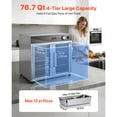 thumbnail image 2 of KFFKFF Electric Hot Box Food Warmer, 4-Tier Commercial Warming Cabinet with Water Tray, Glass Door and Adjustable Shelves, Stainless Steel Food Warmer Cabinet, for Restaurant, 2 of 8