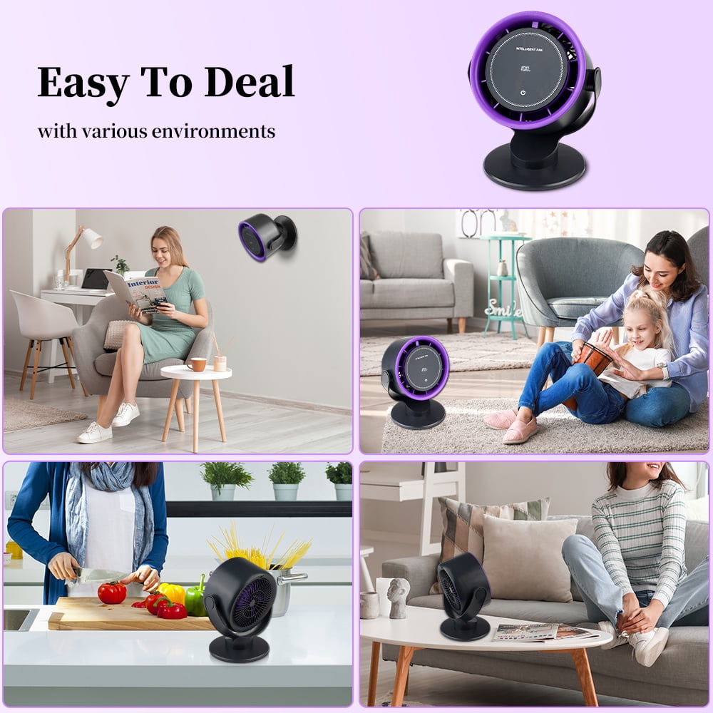 KAMIDA Table Fans, Ultra Quiet Wall-Mounted Desk Fan, Digital Display Rechargeable USB Fan,100 Speeds, Long Lasting Power, Portable Fan for Home Office Kitchen Travel Camping