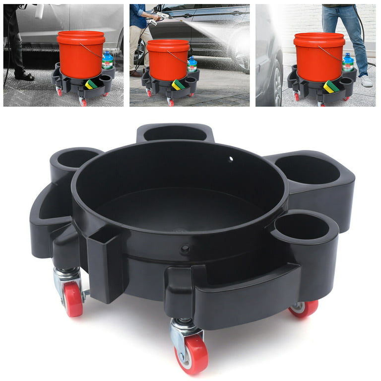 Car Wash Bucket Organizer Muti-fuctional Removable Rolling Bucket Dolly  With Bottle Holder Bucket Base Car Wash Cleaning Parts - AliExpress