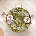 thumbnail image 4 of Ambesonne Floral Design Fitted Round Tablecloth, Spring White Asters, 36"- 40" Diameter, Pistachio Green Mustard, 4 of 5