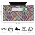thumbnail image 5 of Long Mouse Pads for Desk,Yellow Floral Oval Pattern Desk Mats on Top Of Desks, Desk Mouse Pad Extra Large with 3mm Non-Slip Base and Stitched Edge for Gaming,Office,Work,Home 47.3"x23.6", 5 of 6