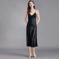 thumbnail image 4 of Pijama de tirantes de talla grande para mujer, camisón de seda helada de verano para mujer, ropa sexy larga para el hogar, 4 of 6