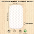 thumbnail image 3 of Bublo Baby 3-Pack Organic Cotton Bassinet Fitted Sheets, 32x16x4 – Fits Halo, Snoo, Graco, Dream On Me, Delta – Soft, Breathable Sheets for Oval, Hourglass & Rectangular Bassinet Pads, 3 of 4