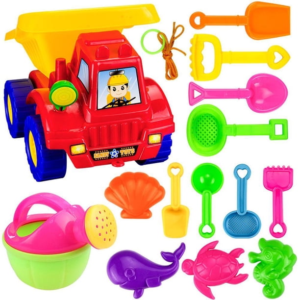 Juego De Herramientas De Playa De 14 Uds., Juguetes De Arena Para Niños, Herramientas De Playa De Agua Divertidas, Pala De Arena Y Cubo, Juego De Juguetes, Regalos Yuarrent OD016669-02