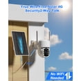thumbnail image 6 of CQ40 4G LTE Cellular Security Camera Outdoor, 4MP QHD No WiFi Solar PTZ Camera with 8000mAh Battery, Separate Solar Panel, AI PIR Motion Detection, Color Night Vision, IP66, 6 of 9